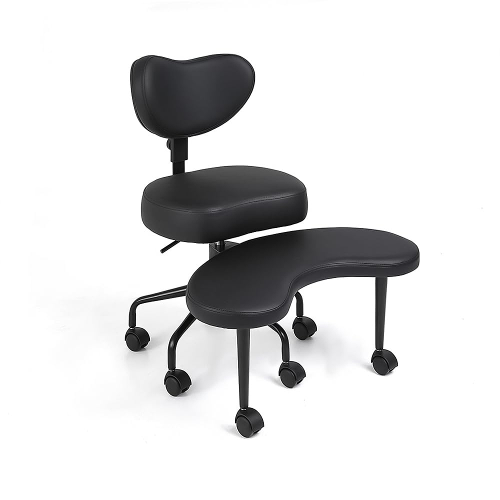 Pipersong Criss Cross Bürostuhl Ergonomisch mit Fußstütze & Rollen, Schreibtischstuhl mit verstellbaren Armlehnen