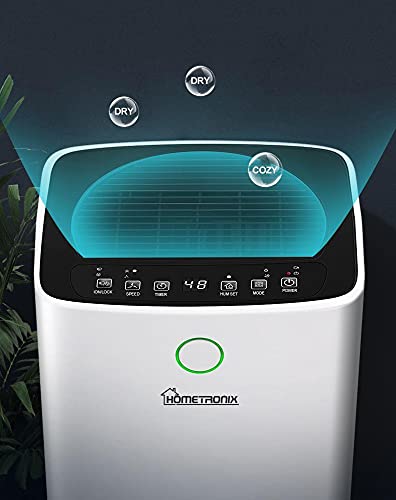 12L HomeTronix Dehumidifier for Mould Moisture Damp Extraction with Air Purifier 24 Hour Timer LED Display Laundry Drying Function