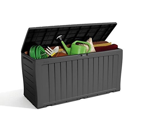 Keter 247661 Marvel+ Aufbewahrungsbox für den Garten, 270 l, Graphitgrau