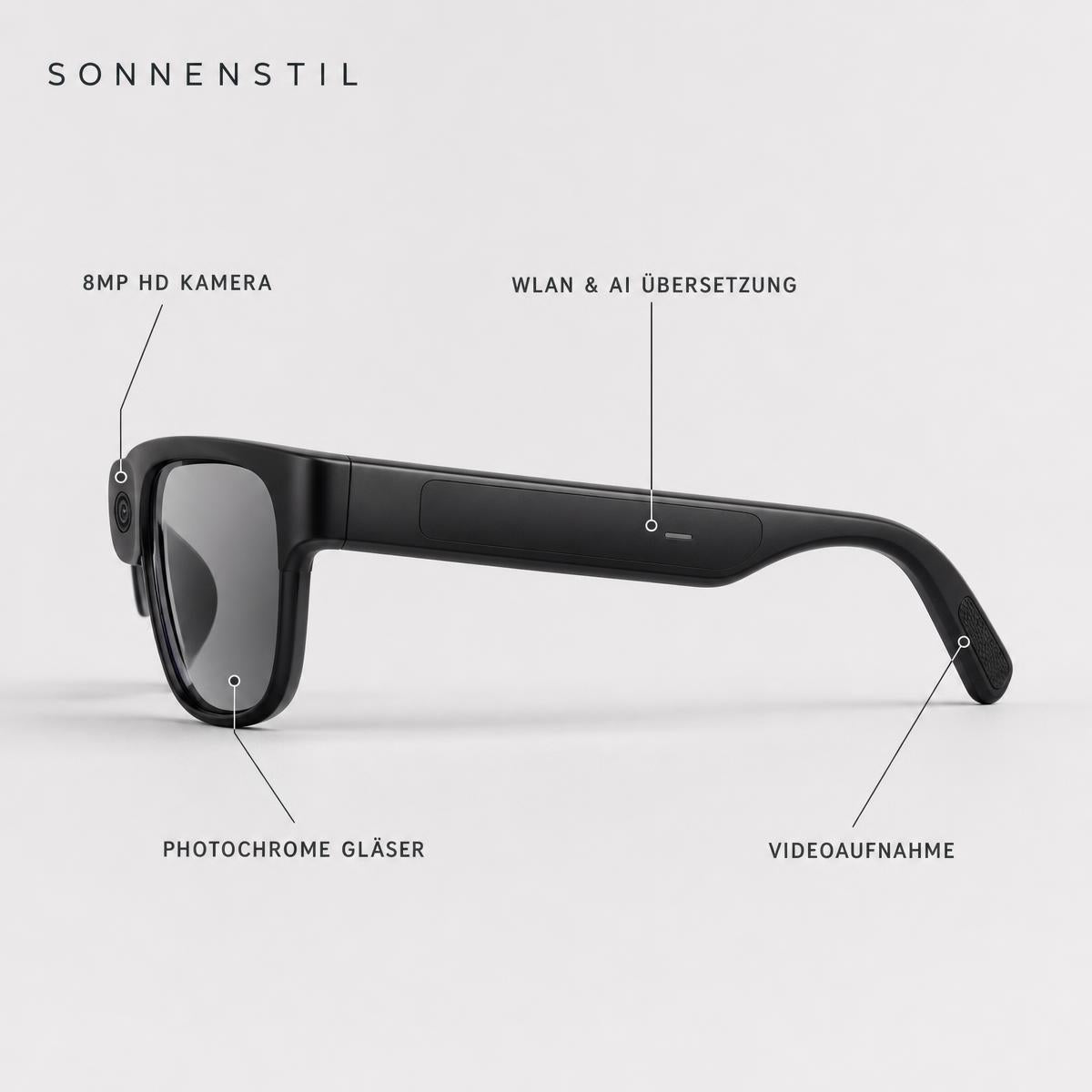 SONNENSTIL Smarte Kamera-Brille | HD Video & Foto Sonnenbrille