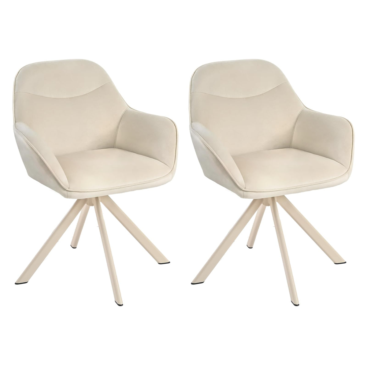6er Set Esszimmerstühle Drehbar mit Armlehne, 360° Drehstuhl Polsterstuhl Samt Modern Küchenstuhl mit Metallbeine für Esszimmer, Wohnzimmer, Büro, Dunkelgrau