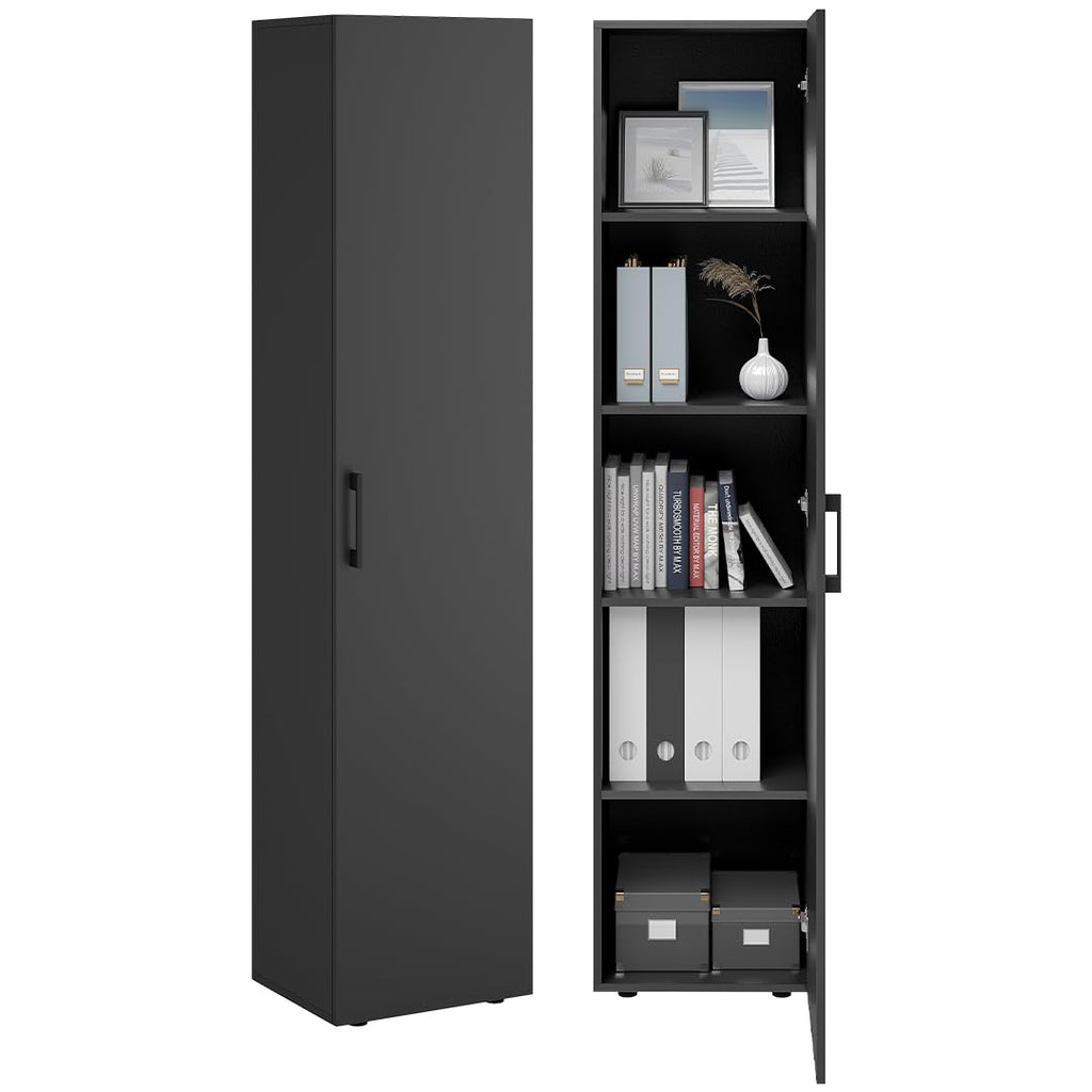 Bellamio Apol Besenschrank 60 cm breit, Weiß, Staubsaugerfach, Stauraum