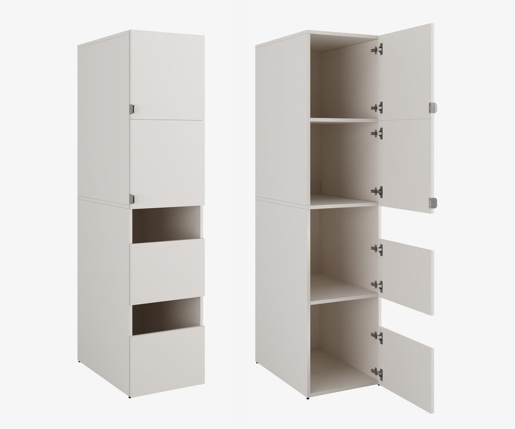 PLATAN ROOM Hochschrank Badschrank Waschmaschine Trockner Schrank Waschmaschinenschrank für Waschmaschine & Wäschetrockner Überbauschrank 187 x 65 x 66 cm Badregal (Weiß, 66 cm breit)