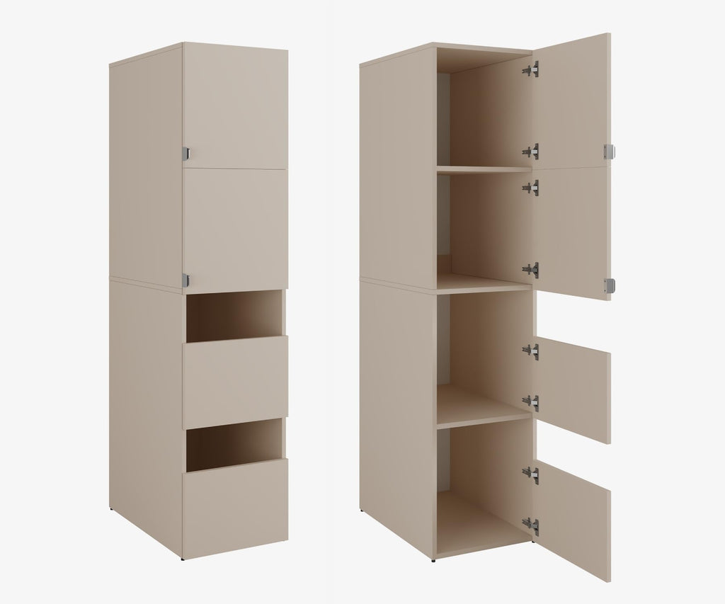 PLATAN ROOM Hochschrank Badschrank Waschmaschine Trockner Schrank Waschmaschinenschrank für Waschmaschine & Wäschetrockner Überbauschrank 187 x 65 x 66 cm Badregal (Weiß, 66 cm breit)