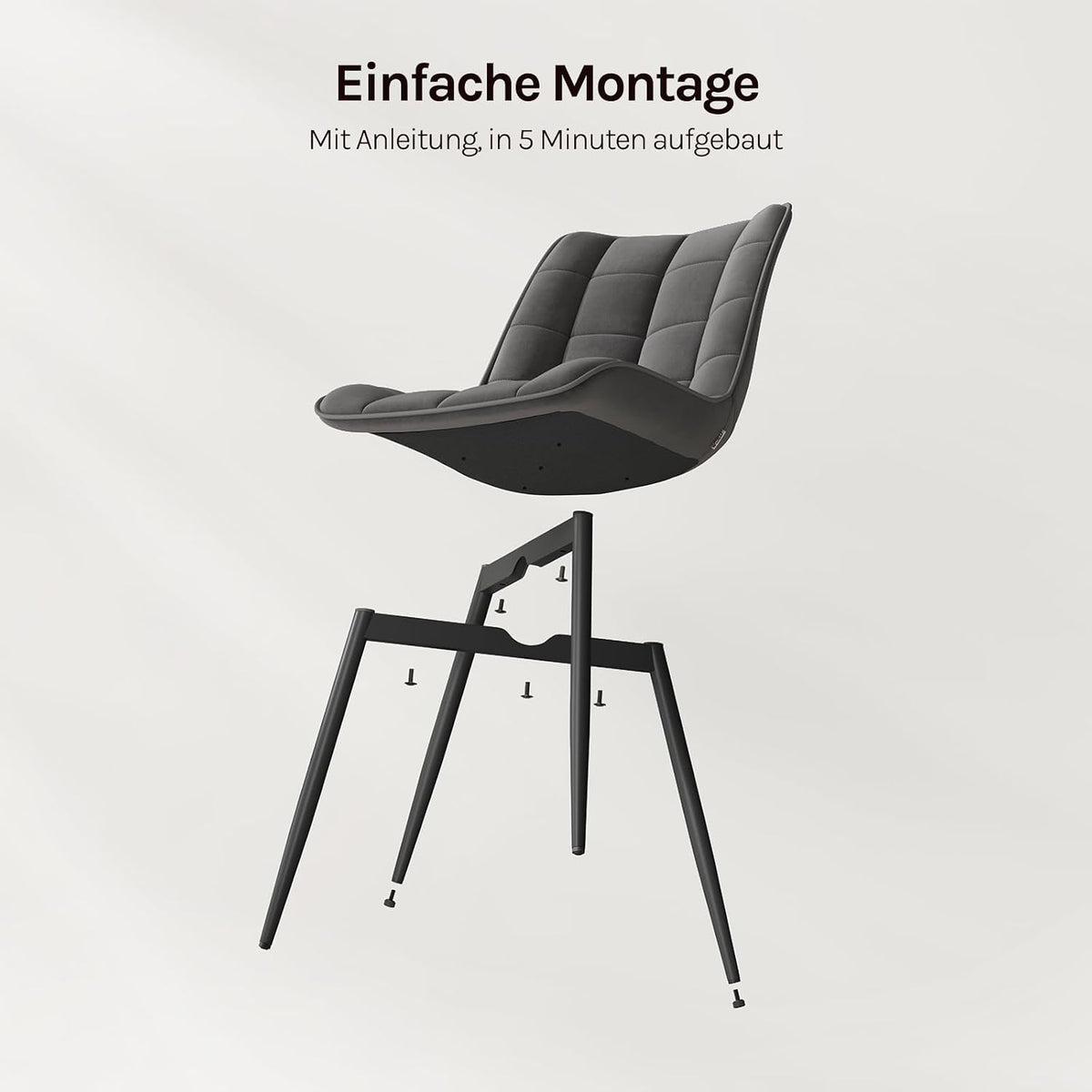 WOLTU Esszimmerstühle 4er Set, Küchenstühle gepolstert mit Rückenlehne