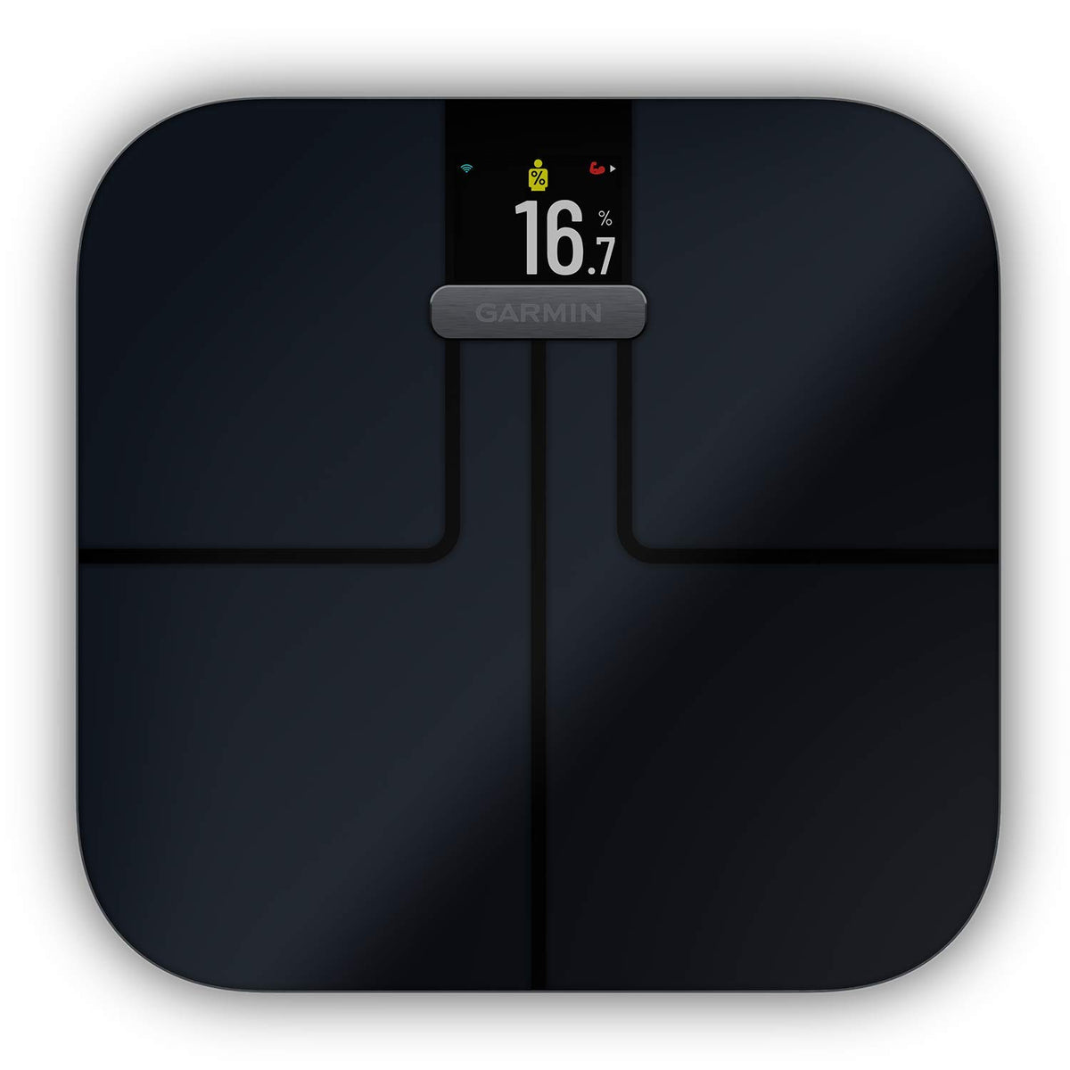 Garmin Index S2 Smart Waage – misst das Gewicht, Gewichtstrend, Körperfettanteil, Muskelmasse, BMI. Mit WLAN, Garmin Connect App-Anbindung und für bis zu 16 Personen