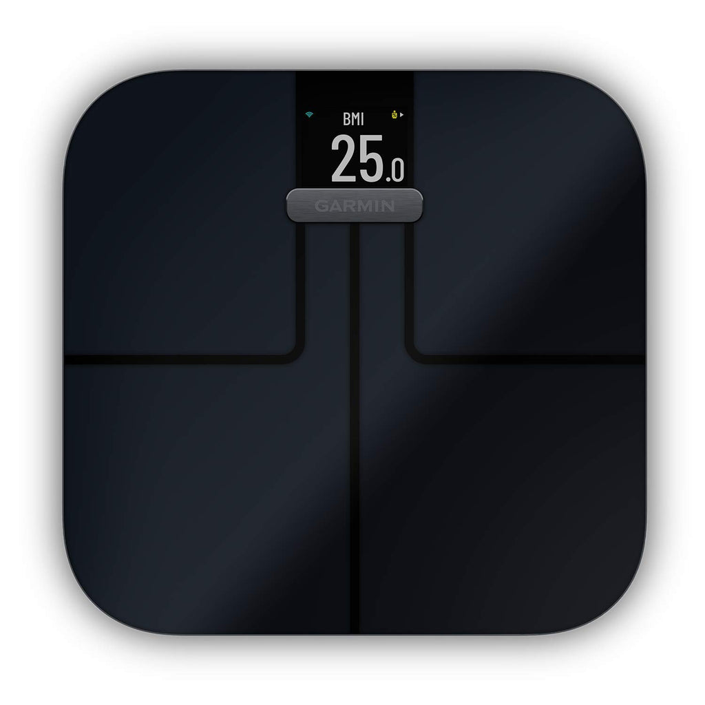 Garmin Index S2 Smart Waage – misst das Gewicht, Gewichtstrend, Körperfettanteil, Muskelmasse, BMI. Mit WLAN, Garmin Connect App-Anbindung und für bis zu 16 Personen