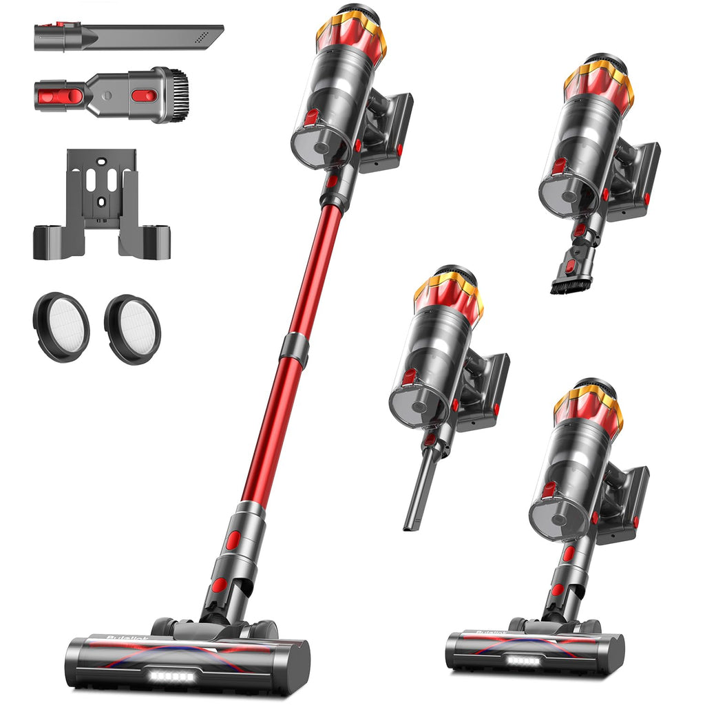 Akku Staubsauger Kabellos 45KPa/550W/65Min für Tierhaare/Teppiche/Hartböden