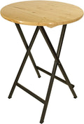 DEGAMO Stehtisch ZÜRICH 78cm rund, Stahlgestell grau + Holzplatte, klar lackiert, klappbar