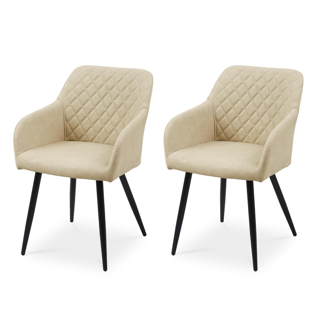 CLIPOP Esszimmerstühle 4er Set, Küchenstühle Grau Kunstlederstoff stühle Polsterstühle mit Armlehne Metallbeine Polstersessel Stühle für Esszimmer Küche (4, Kunstleder Grau)