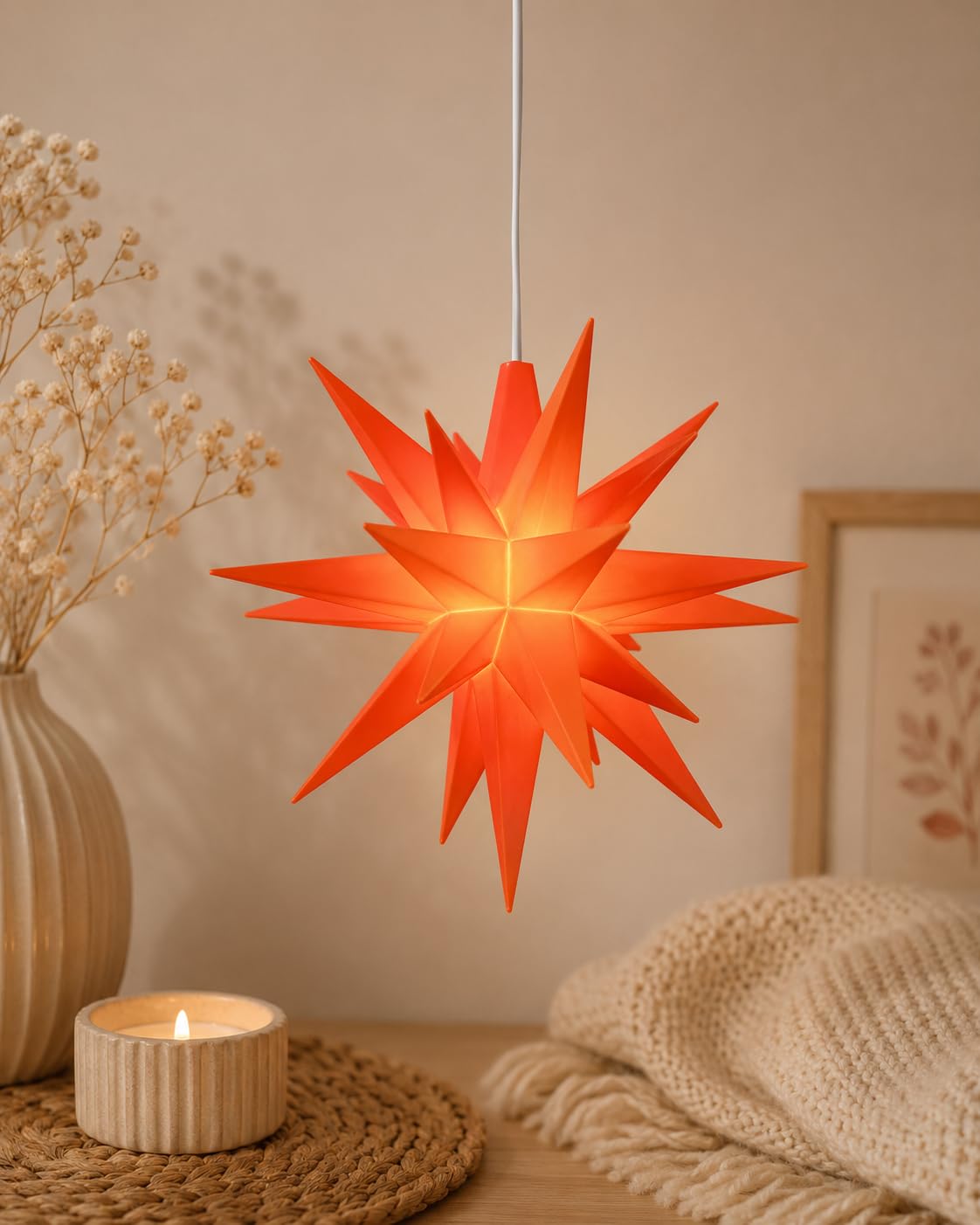 Herrnhuter Sterne Sonderedition 2026 - Miniaturstern apricot - 8cm - indoor - inkl. 3m Kabel - kein Netzteil enthalten
