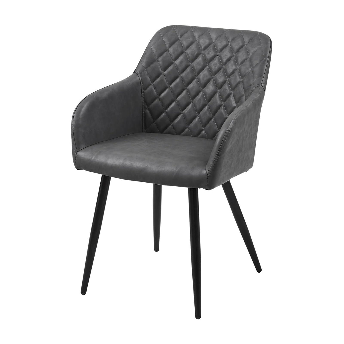 CLIPOP Esszimmerstühle 4er Set, Küchenstühle Grau Kunstlederstoff stühle Polsterstühle mit Armlehne Metallbeine Polstersessel Stühle für Esszimmer Küche (4, Kunstleder Grau)