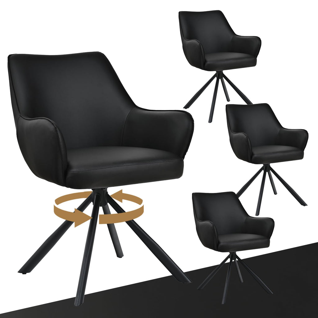 Esszimmerstühle Drehbar 4er Set mit Armlehne, gepolsterte Esszimmerstuhl mit hoher Rückenlehne für Esszimmer & Wohnzimmer, Büro, Beige1