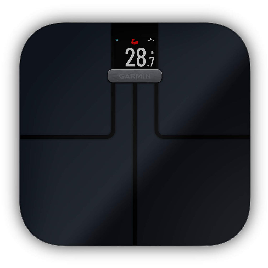 Garmin Index S2 Smart Waage – misst das Gewicht, Gewichtstrend, Körperfettanteil, Muskelmasse, BMI. Mit WLAN, Garmin Connect App-Anbindung und für bis zu 16 Personen
