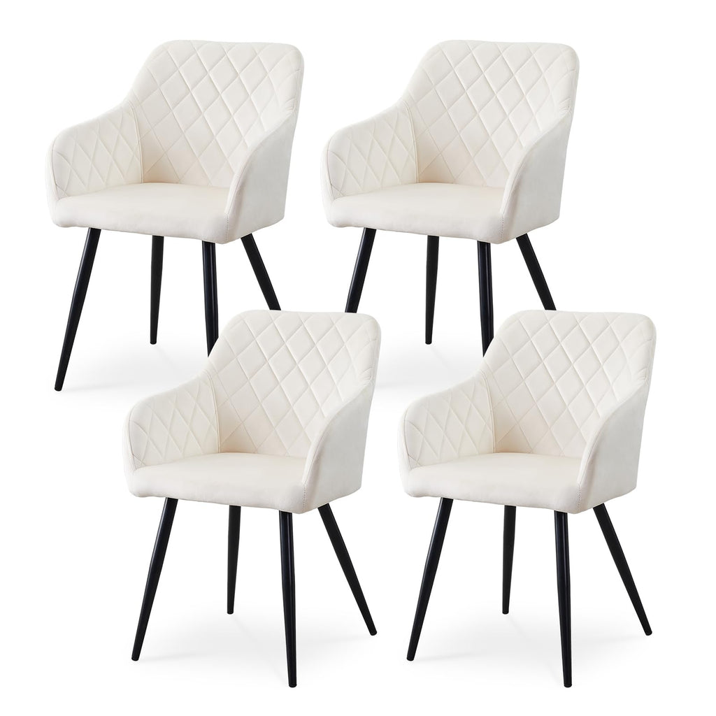 CLIPOP Esszimmerstühle 4er Set, Küchenstühle Grau Kunstlederstoff stühle Polsterstühle mit Armlehne Metallbeine Polstersessel Stühle für Esszimmer Küche (4, Kunstleder Grau)
