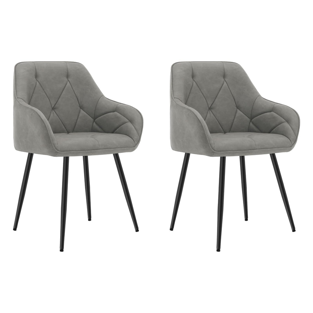 WOLTU Esszimmerstühle 4er Set, für Esszimmer Wohnzimmer, ergonomische Küchenstühle gepolstert mit Armlehnen, Metallbeinen, Sitzfläche aus Vintage-Kunstleder,Dunkelbraun