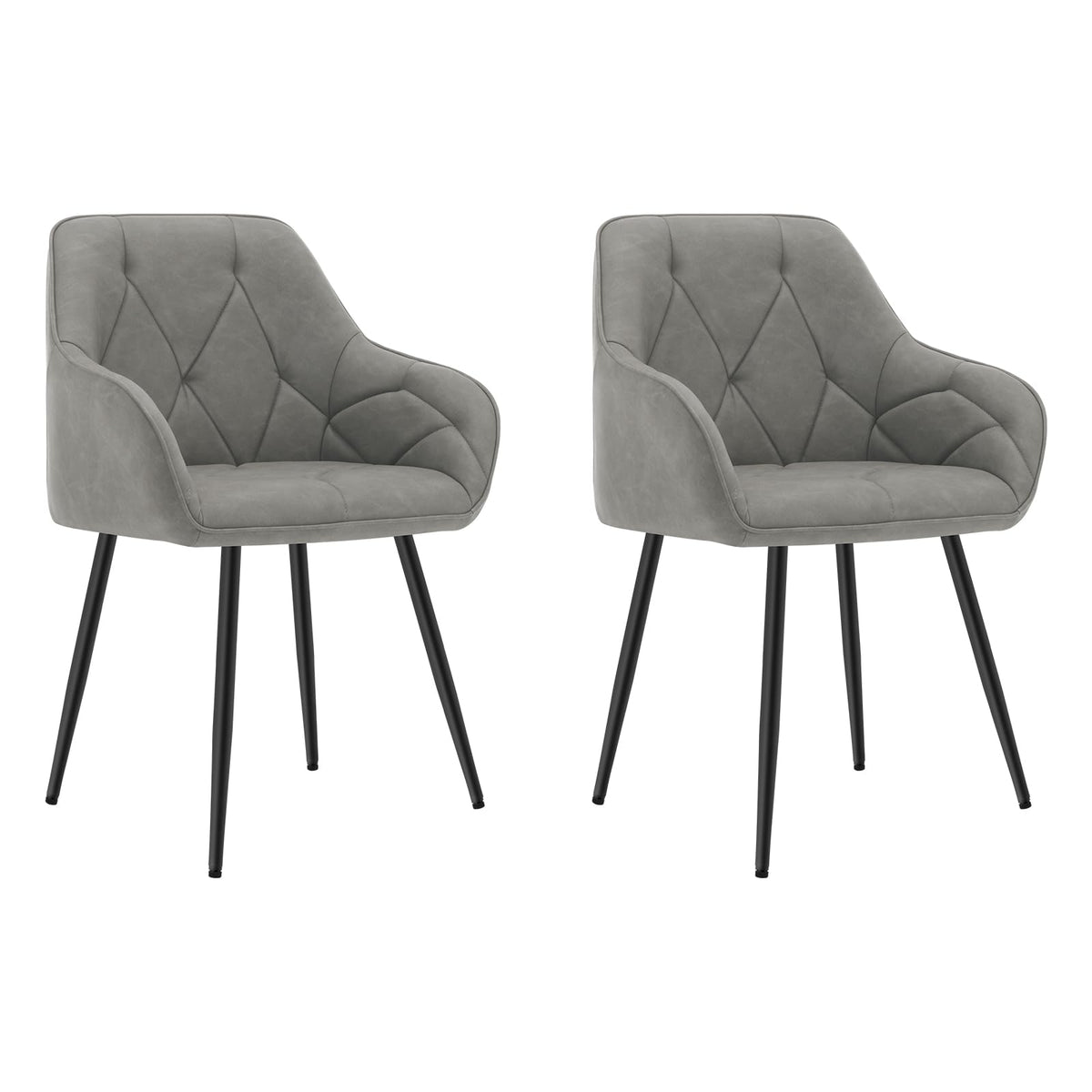 WOLTU Esszimmerstühle 4er Set, für Esszimmer Wohnzimmer, ergonomische Küchenstühle gepolstert mit Armlehnen, Metallbeinen, Sitzfläche aus Vintage-Kunstleder,Dunkelbraun