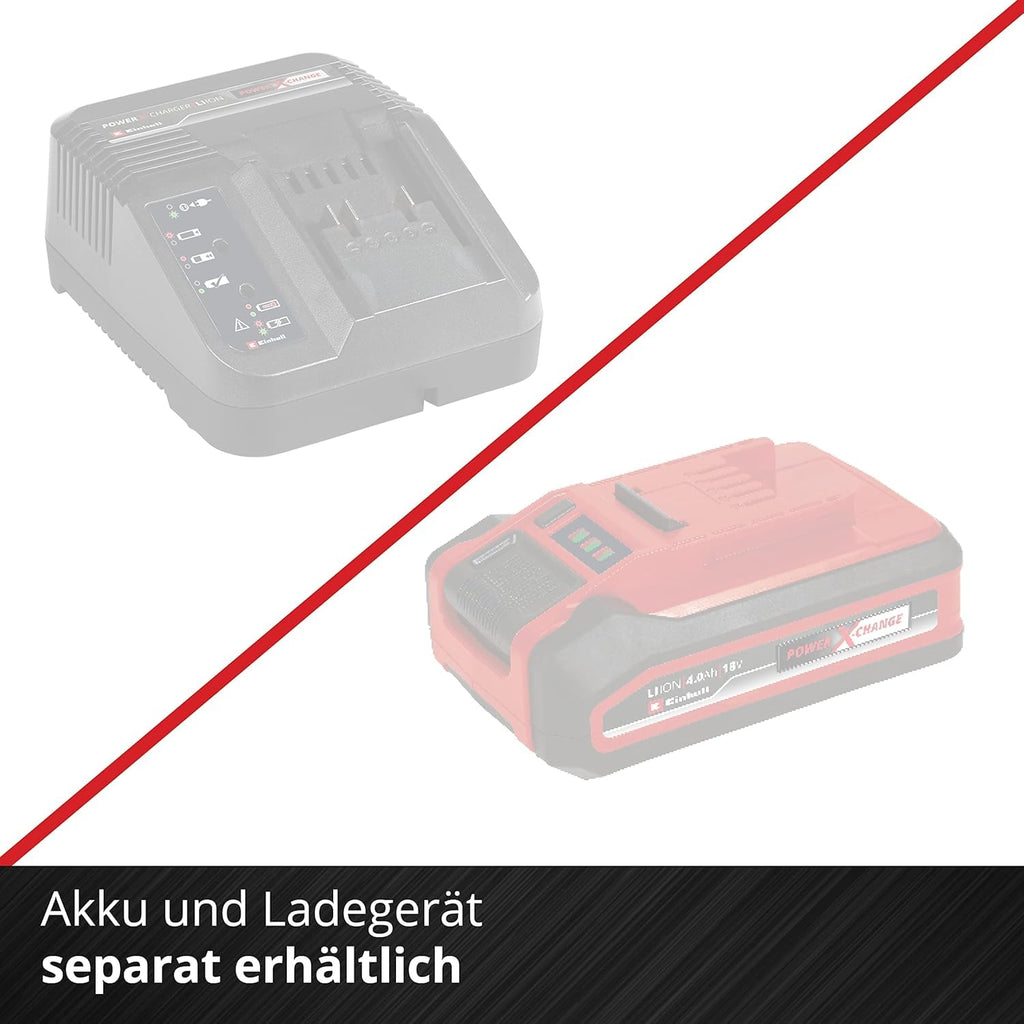Einhell Akku-Handkreissäge TE-CS 18/150 Li-Solo Power X-Change (18 V, Li-Ion, Ø150 x Ø10 mm Sägeblatt, Schnitttiefe + Neigungswinkel werkzeuglos einstellbar, LEDs, ohne Akku und Ladegerät)