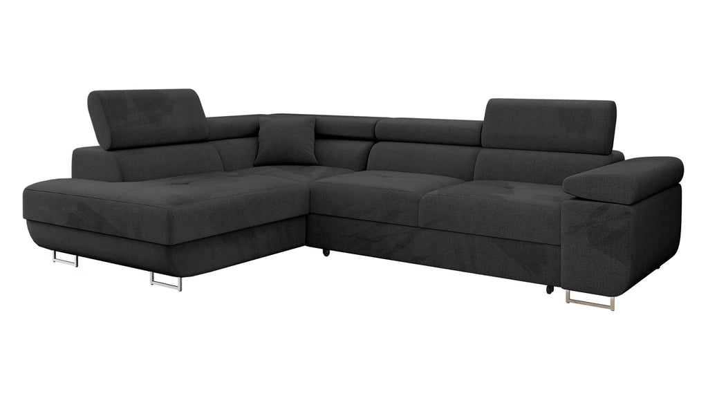 Mirjan24 Torezio Ecksofa mit Schlaffunktion & Bettkasten – L-Form Wohnlandschaft mit verstellbaren Kopfstützen, Schlafsofa für Wohnzimmer