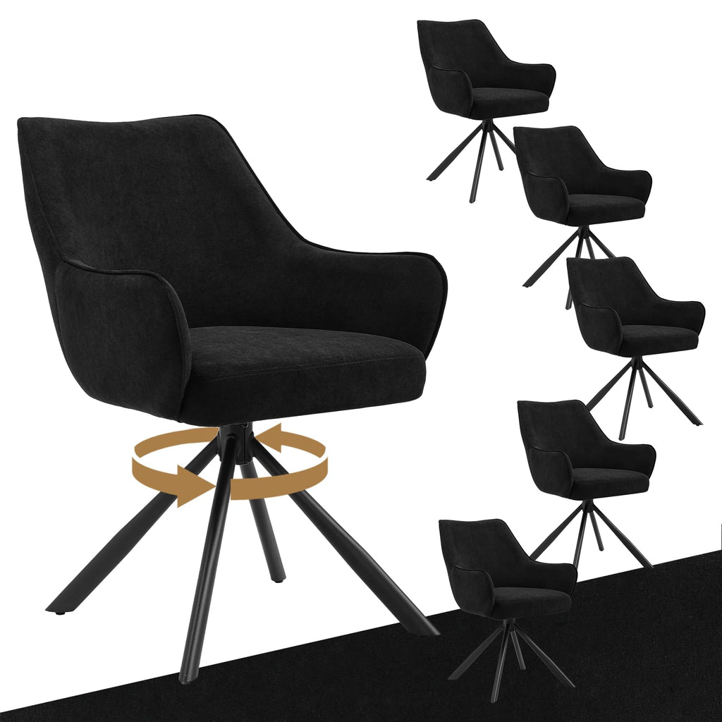Esszimmerstühle Drehbar 4er Set mit Armlehne, gepolsterte Esszimmerstuhl mit hoher Rückenlehne für Esszimmer & Wohnzimmer, Büro, Beige1