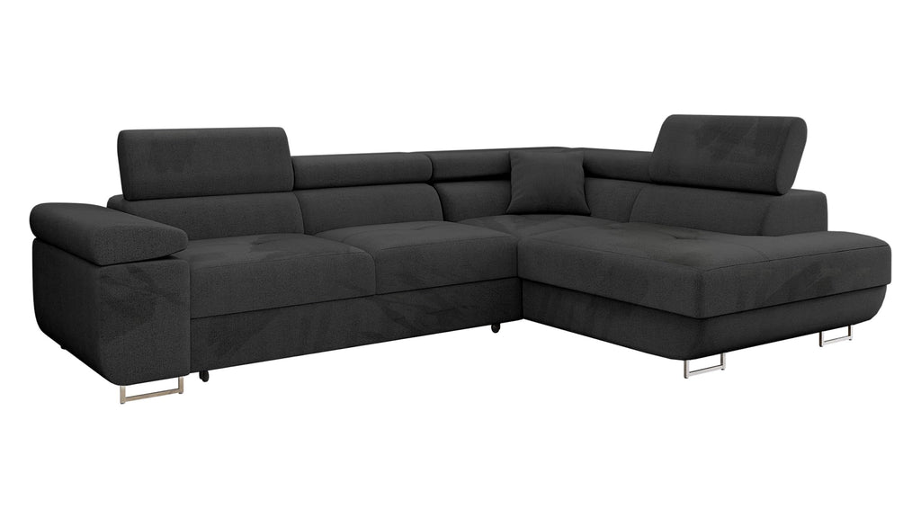 Mirjan24 Torezio Ecksofa mit Schlaffunktion & Bettkasten – L-Form Wohnlandschaft mit verstellbaren Kopfstützen, Schlafsofa für Wohnzimmer