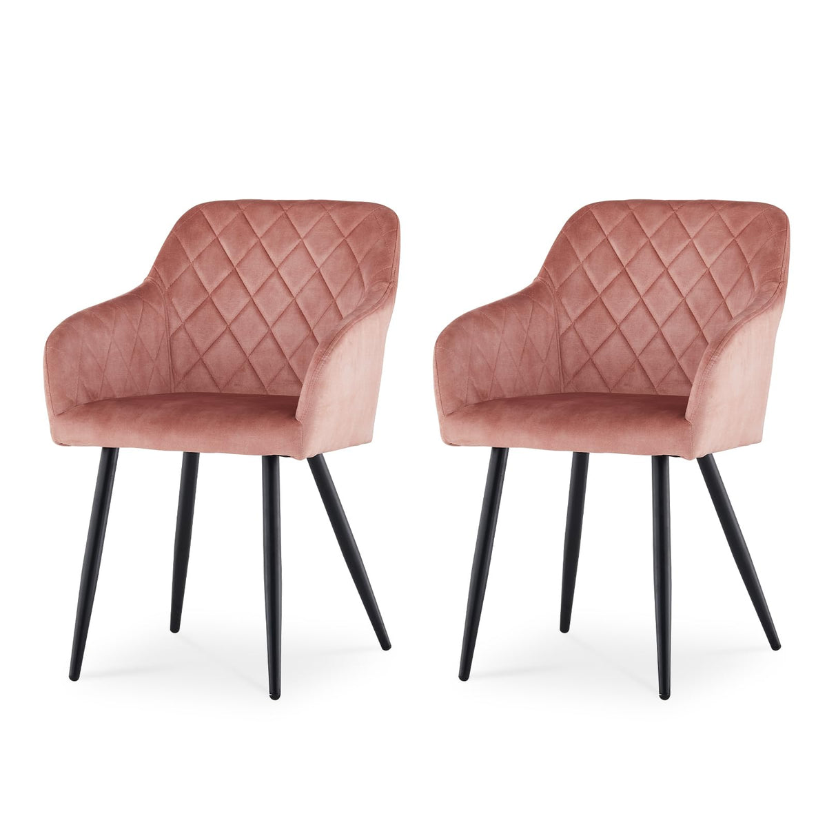 CLIPOP Esszimmerstühle 2er Set, Küchenstühle Grau Samtstoff stühle Polsterstühle mit Armlehne Metallbeine Polstersessel Stühle für Esszimmer Küche (2, Samt Grau)