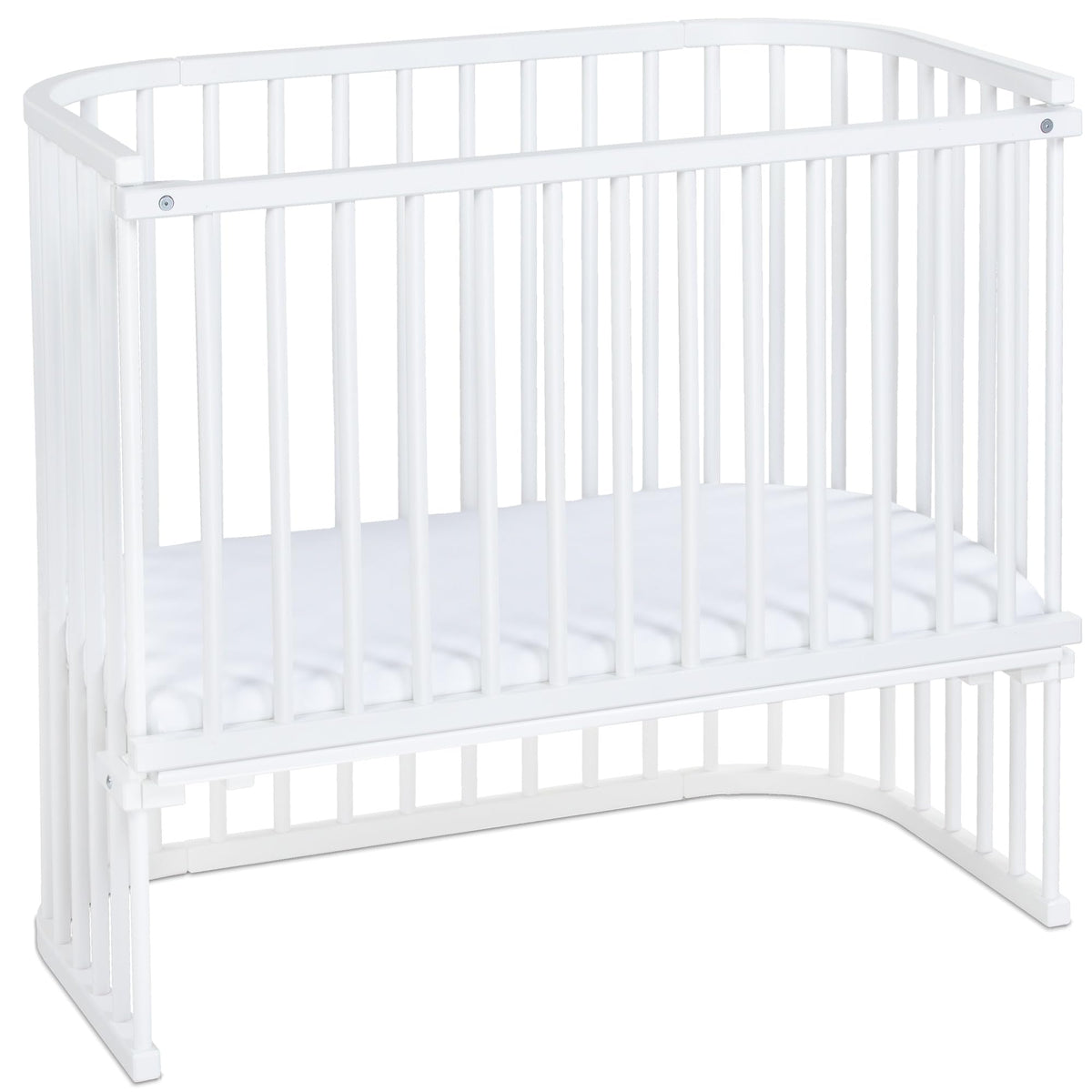 babybay Original Beistellbett aus massivem Buchenholz mit Matratze, höhenverstellbares Babybett für Neugeborene