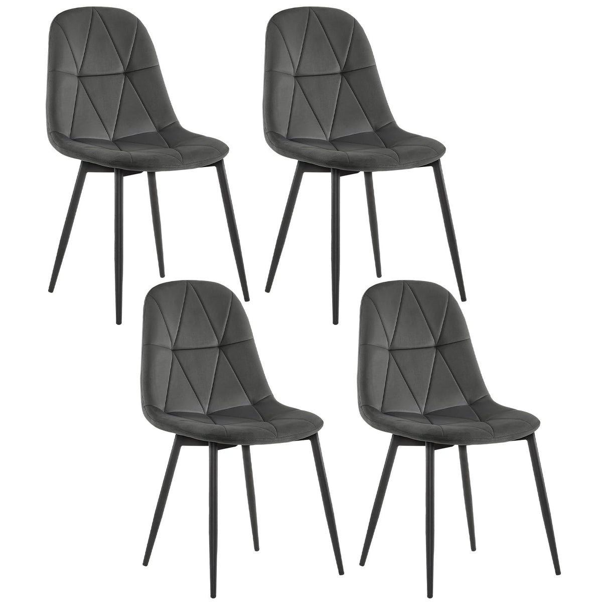 Lestarain Esszimmerstühle 4er Set Samt Dunkelgrün