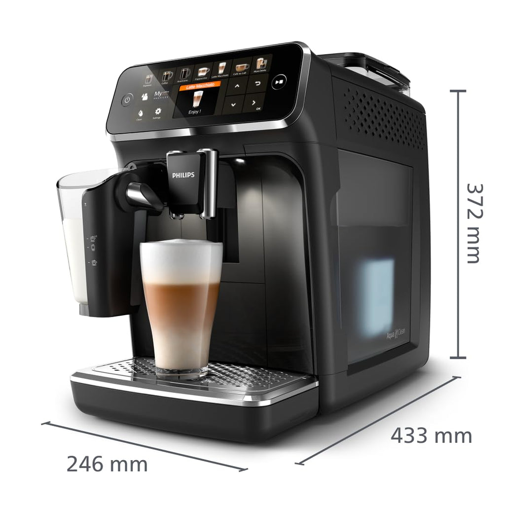 PHILIPS Kaffeevollautomat LatteGo 5400 Serie, Schwarz, 12 Spezialitäten