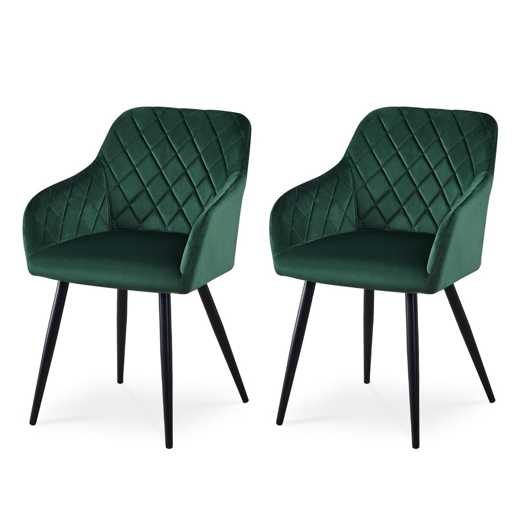 CLIPOP Esszimmerstühle 2er Set, Küchenstühle Grau Samtstoff stühle Polsterstühle mit Armlehne Metallbeine Polstersessel Stühle für Esszimmer Küche (2, Samt Grau)
