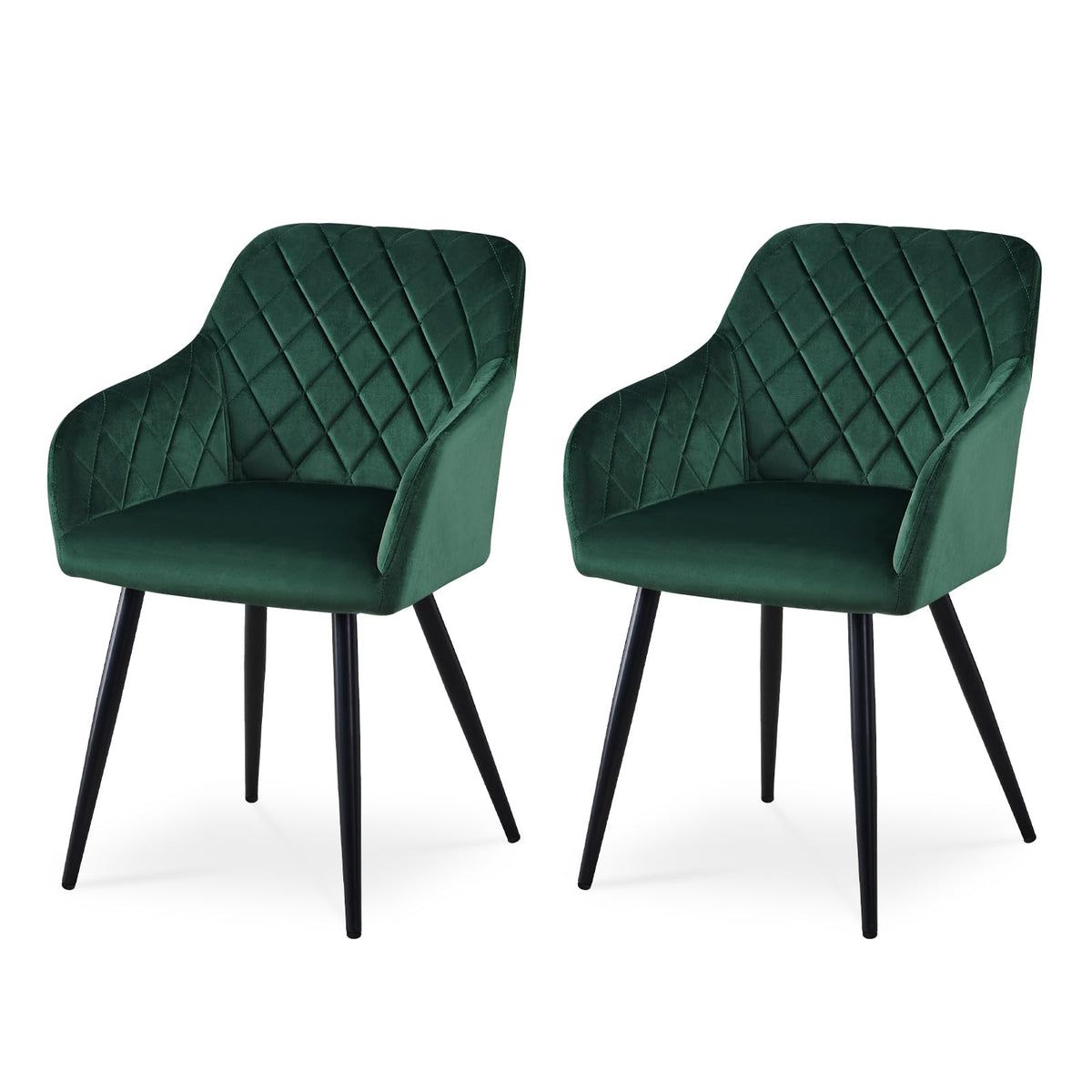 CLIPOP Esszimmerstühle 2er Set, Küchenstühle Grau Samtstoff stühle Polsterstühle mit Armlehne Metallbeine Polstersessel Stühle für Esszimmer Küche (2, Samt Grau)