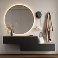 Planetmöbel Garderobe Flur mit Stauraum, Wandgarderobe mit 2 Klappen, Dielenschrank aus Holzwerkstoff Gold Eiche/Anthrazit