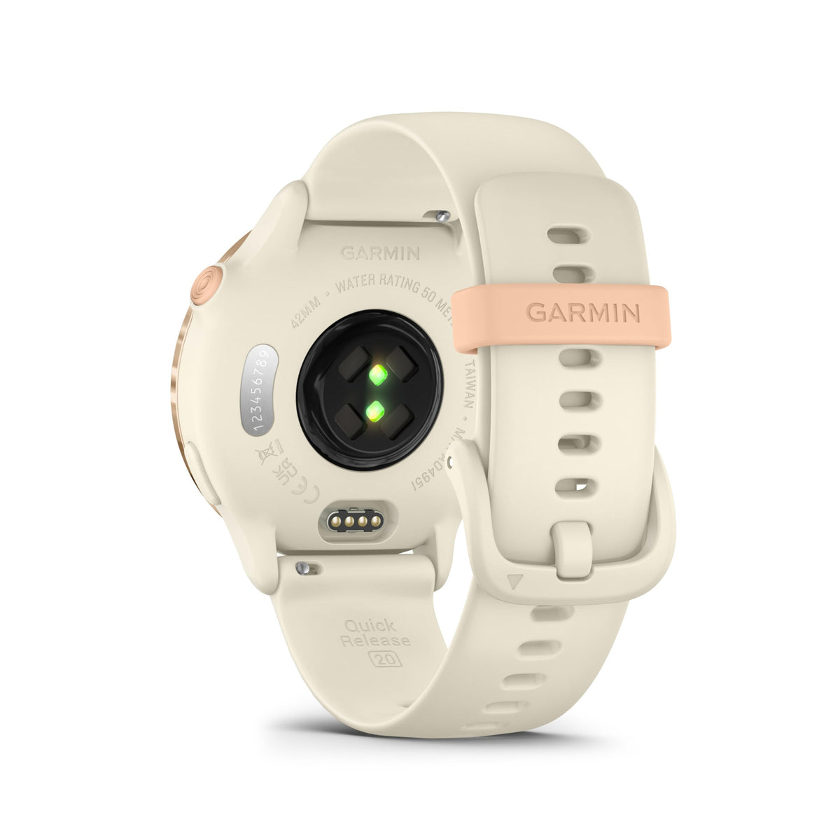 Garmin Vivoactive 6, 42 mm, GPS-Fitness-Smartwatch, Bone/Pink Dawn Metallic