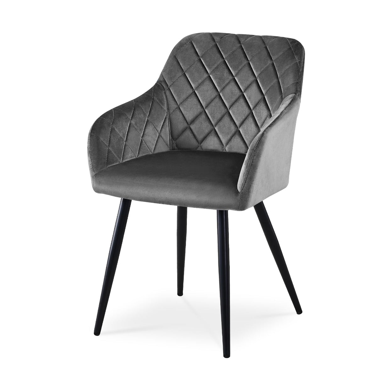 CLIPOP Esszimmerstühle 4er Set, Küchenstühle Grau Kunstlederstoff stühle Polsterstühle mit Armlehne Metallbeine Polstersessel Stühle für Esszimmer Küche (4, Kunstleder Grau)