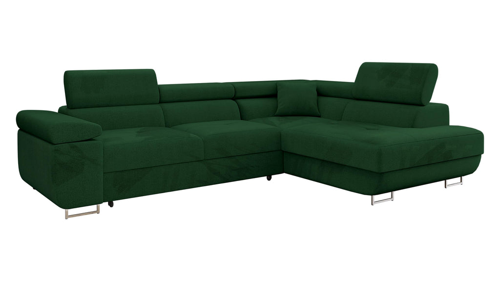 Mirjan24 Torezio Ecksofa mit Schlaffunktion & Bettkasten – L-Form Wohnlandschaft mit verstellbaren Kopfstützen, Schlafsofa für Wohnzimmer
