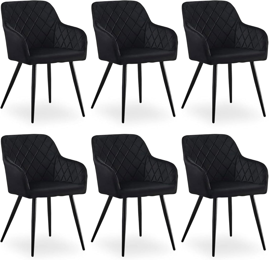 CLIPOP Esszimmerstühle 2er Set, Küchenstühle Grau Samtstoff stühle Polsterstühle mit Armlehne Metallbeine Polstersessel Stühle für Esszimmer Küche (2, Samt Grau)