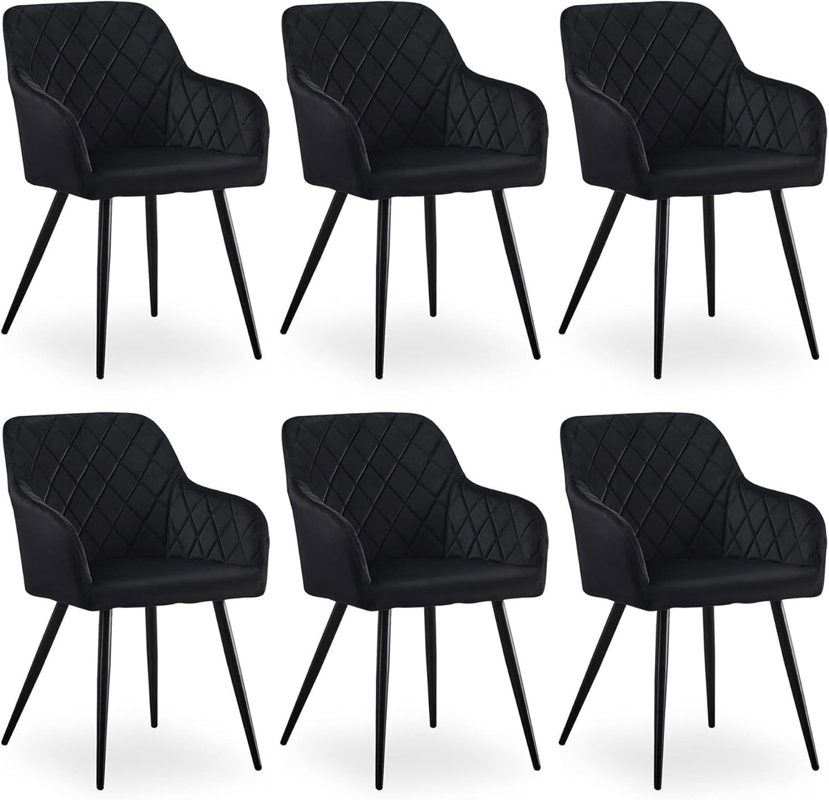 CLIPOP Esszimmerstühle 2er Set, Küchenstühle Grau Samtstoff stühle Polsterstühle mit Armlehne Metallbeine Polstersessel Stühle für Esszimmer Küche (2, Samt Grau)