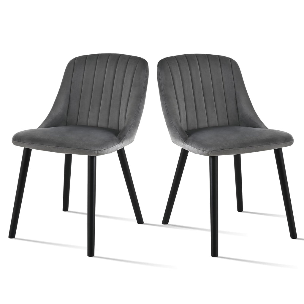Esszimmerstühle Beige 4er Set Holzbeine Polsterstuhl Küchenstuhl aus Polyester Stühle Esszimmer Wohnzimmerstuhl für Esszimmer Küche Büro