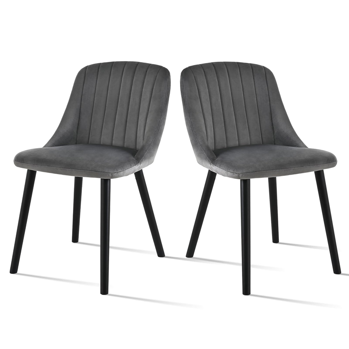 Esszimmerstühle Beige 4er Set Holzbeine Polsterstuhl Küchenstuhl aus Polyester Stühle Esszimmer Wohnzimmerstuhl für Esszimmer Küche Büro