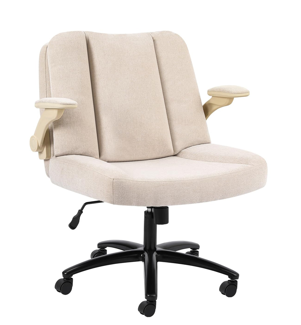 Pipersong Criss Cross Bürostuhl Ergonomisch mit Fußstütze & Rollen, Schreibtischstuhl mit verstellbaren Armlehnen