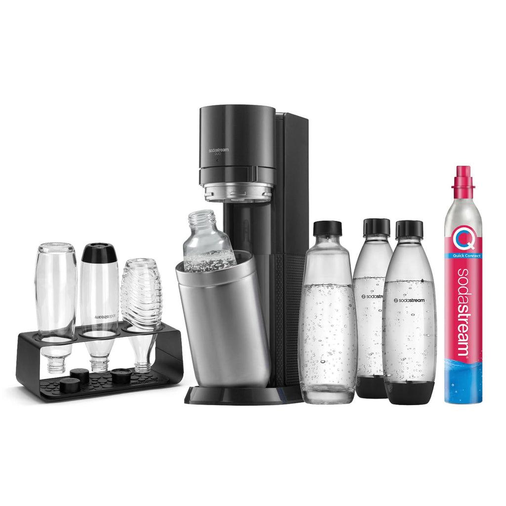 SodaStream DUO Wassersprudler - 4x 1L Sprudlerflaschen & CO2-Zylinder