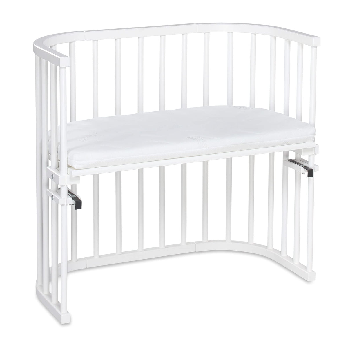 babybay Original Beistellbett aus massivem Buchenholz mit Matratze, höhenverstellbares Babybett für Neugeborene
