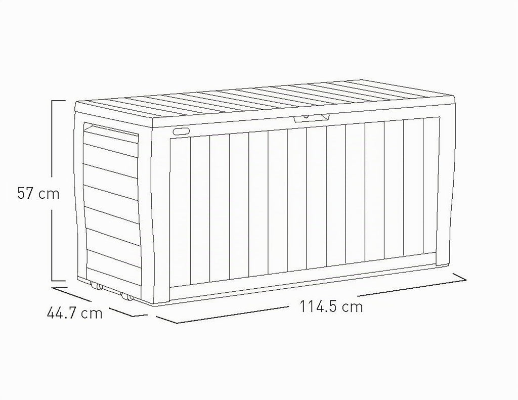 Keter 247661 Marvel+ Aufbewahrungsbox für den Garten, 270 l, Graphitgrau