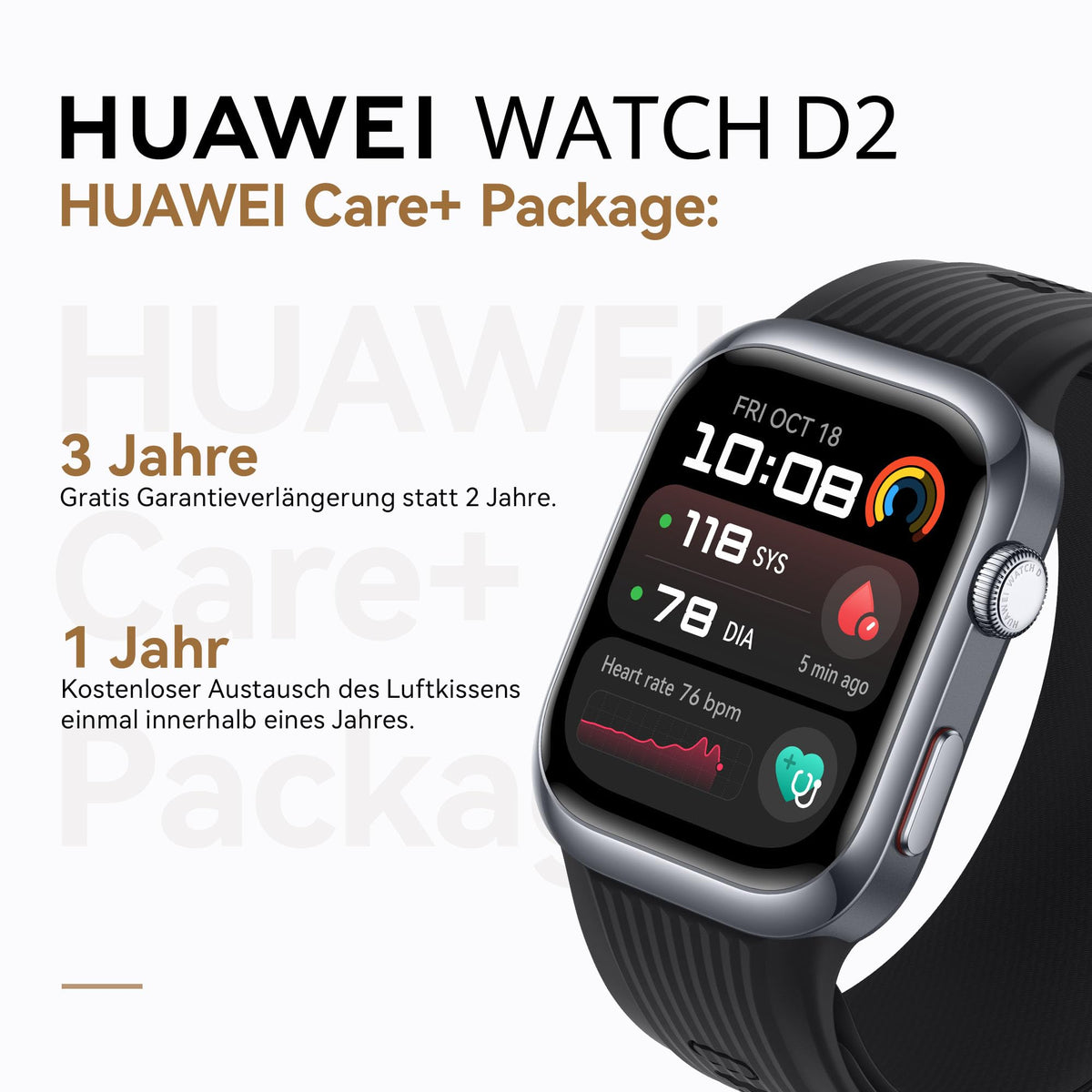 HUAWEI Watch D2 Smartwatch, 1,82" AMOLED-Display, Schwarz