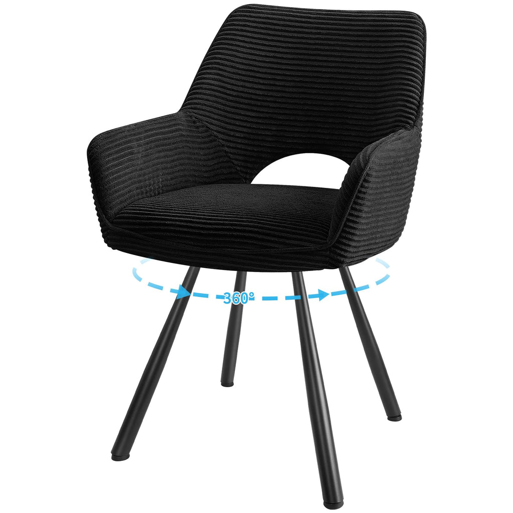JIJIAN 2er Set 360° Drehbare Esszimmerstühle mit Armlehnen, Grün