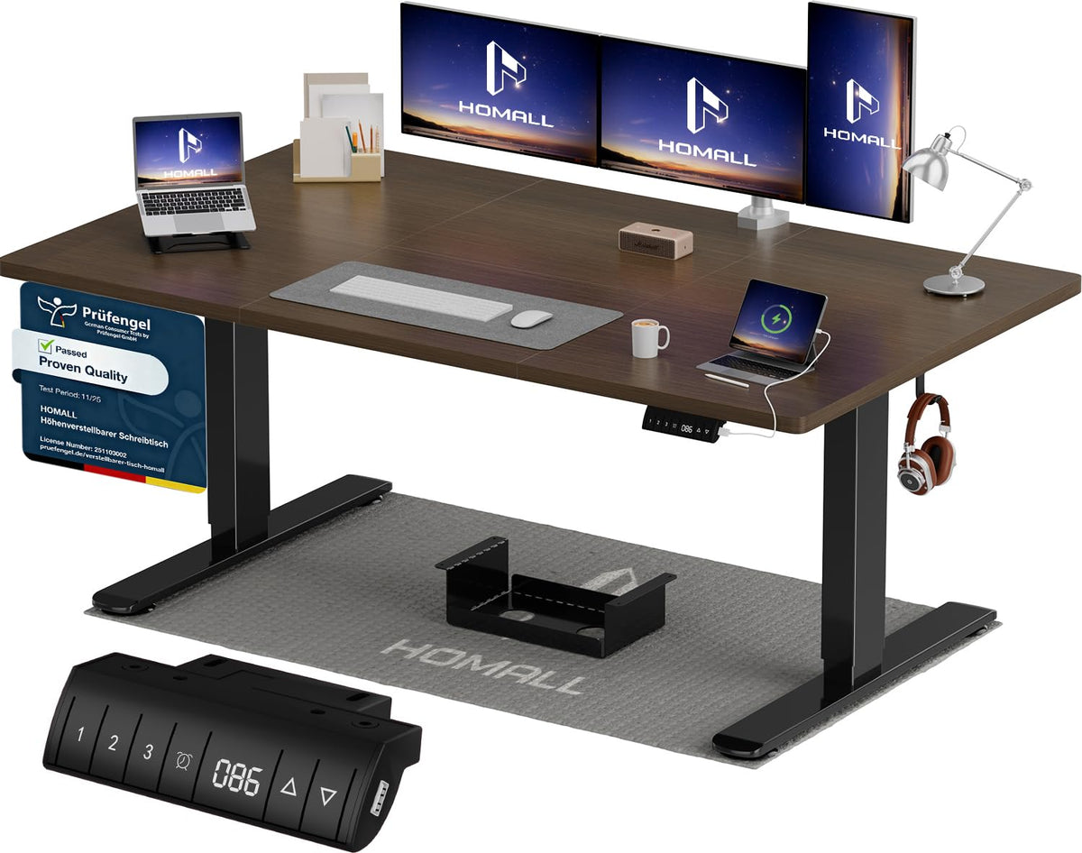 Homall Elektrischer Schreibtisch höhenverstellbar Weiß – Standing Desk mit USB-A, Memory-Funktion & Kabelmanagement