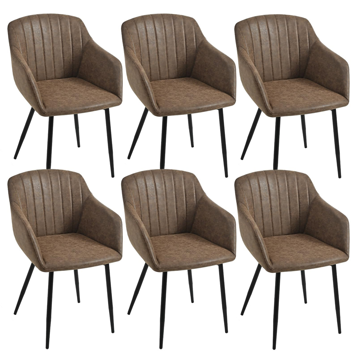 Esszimmerstühle Beige 4er Set mit Armlehnen, Modern Polsterstühle Leinen, Küchenstühle mit Metallgestell für Esszimmer, Wohnzimmer, Küche