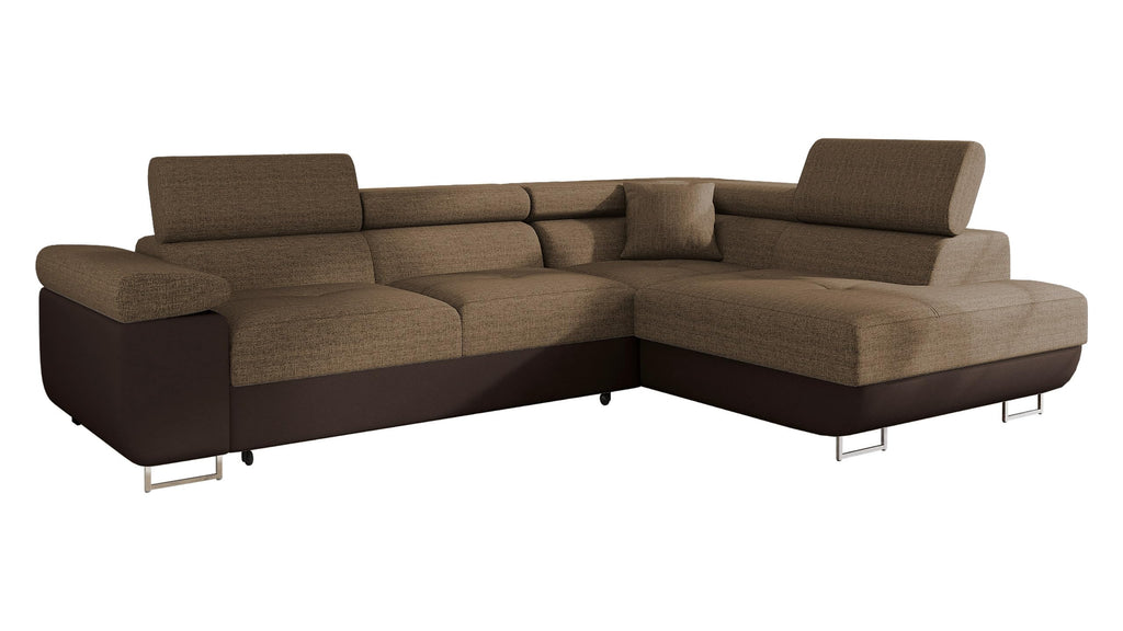 Mirjan24 Torezio Ecksofa mit Schlaffunktion & Bettkasten – L-Form Wohnlandschaft mit verstellbaren Kopfstützen, Schlafsofa für Wohnzimmer