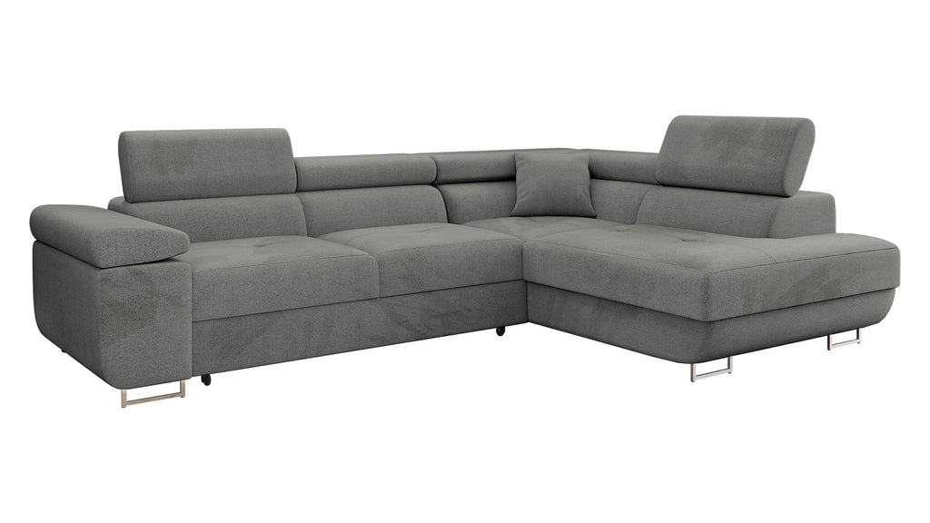 Mirjan24 Torezio Ecksofa mit Schlaffunktion & Bettkasten – L-Form Wohnlandschaft mit verstellbaren Kopfstützen, Schlafsofa für Wohnzimmer