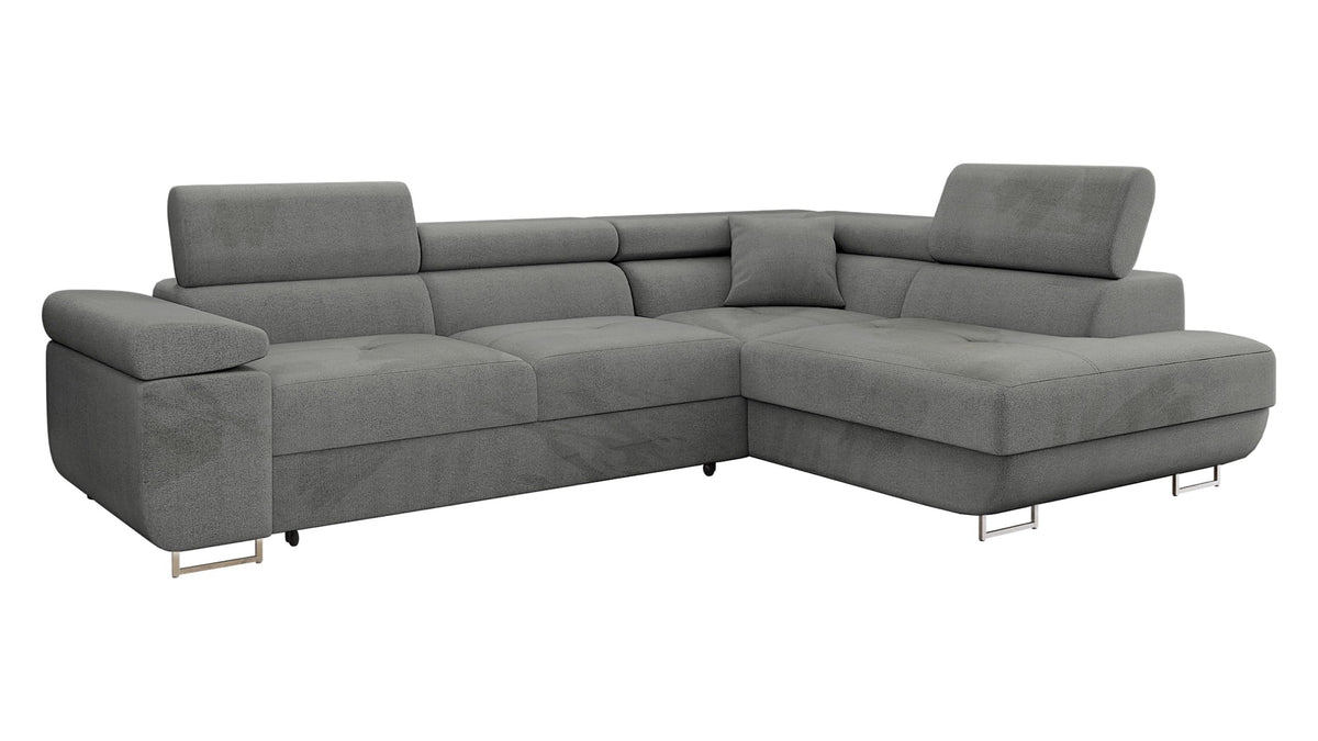 Mirjan24 Torezio Ecksofa mit Schlaffunktion & Bettkasten – L-Form Wohnlandschaft mit verstellbaren Kopfstützen, Schlafsofa für Wohnzimmer
